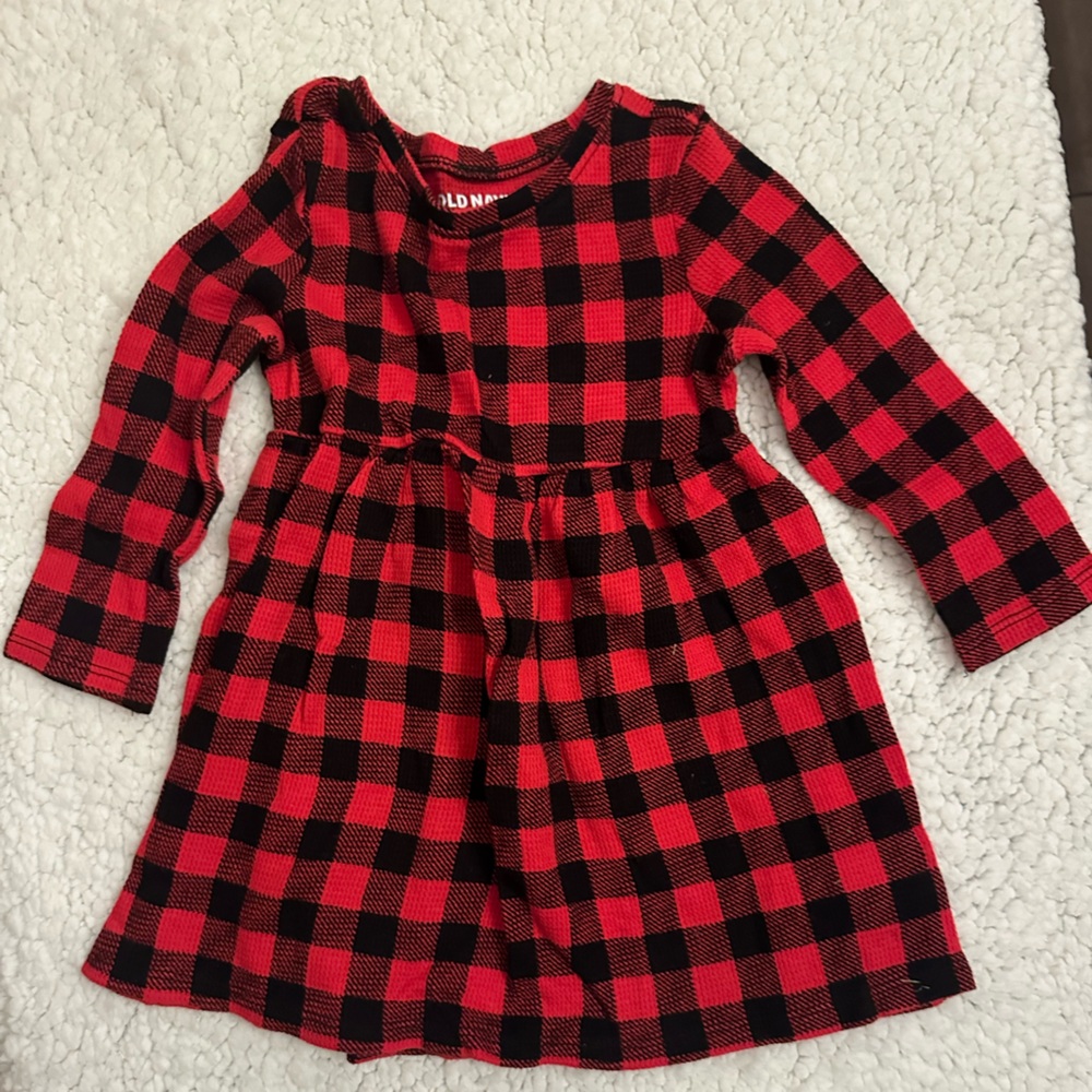Old Navy Kids Red and Black Plaid Dress